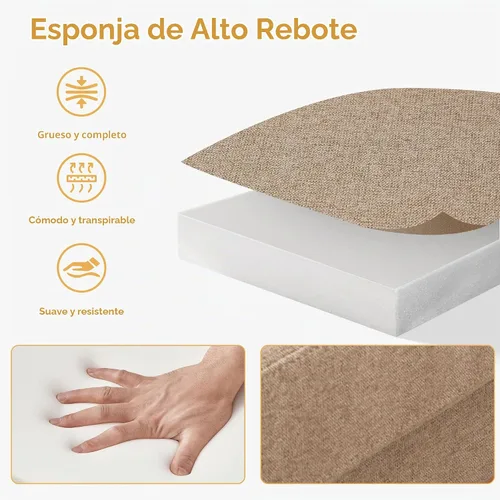 Vista 4 de HUIMO - Juego de muebles para sala de estar con botones, juego de muebles tapizados con botones para sala de estar, sofá moderno tapizado con marco