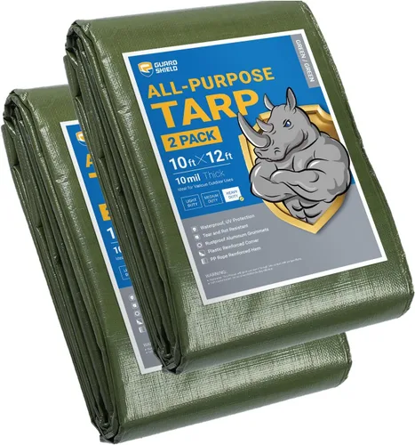 Vista 107 de GUARD SHIELD - Lona resistente, impermeable, de polietileno, gruesa, resistente a los rayos ultravioleta, con ojales, para exteriores, 6 x 8 pies