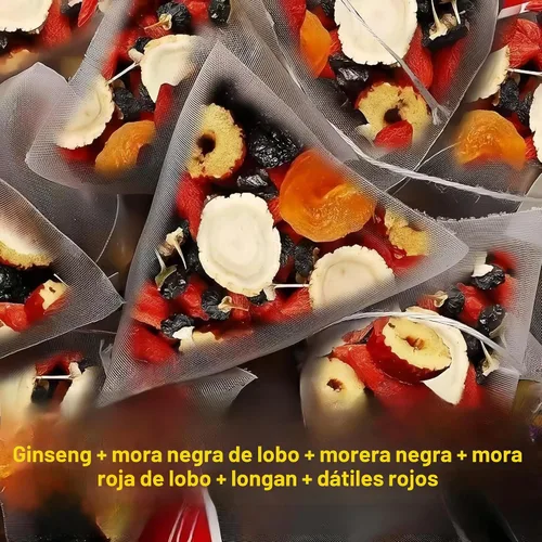 Vista 7 de Té de ginseng, mora, bayas de Goji y Longan, 4.23 onzas (4.23 oz por porción)