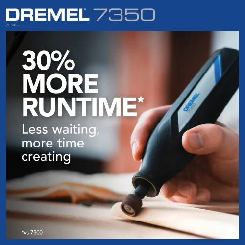 Vista 8 de Dremel 7350 Kit de herramientas rotativas inalámbricas de 4 V con 5 accesorios y batería recargable USB-C, velocidad única para tallar, grabar