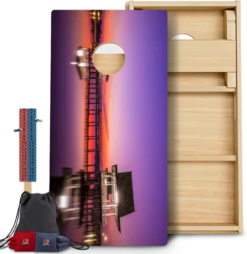 Vista 36 de CornholeGamesUSA Pro - Juego de tablas de Cornhole Fabricado en Estados Unidos Abedul báltico 3/4 Sin rebote Patas triples gruesas Dos 132