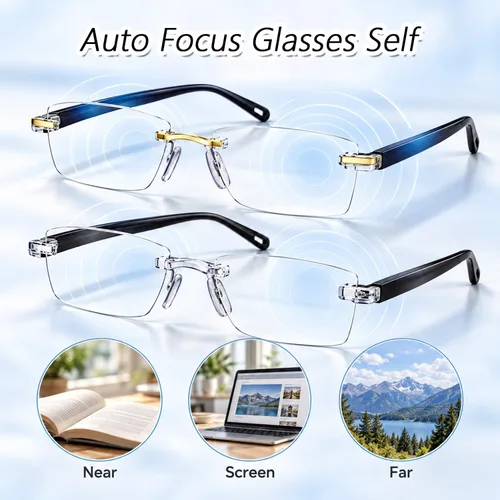 Vista 3 de 2027 New Auto Focus Glasses Self Adjusting-Self Adjusting Smart Glasses Auto Adjusting Eye Glasses For Near And Far, Smart Lenses Auto Focus Silver