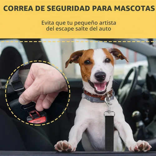 Vista 5 de SunGrow Cinturón de seguridad para perro para automóvil, cinturón de seguridad ajustable de nailon para mascotas, compatible con todos los Negro
