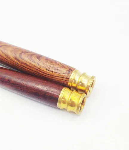 Vista 2 de Juego de 2 portacigarrillos de madera con interfaz de metal, hecho a mano de madera natural, portátil, reutilizable, regular