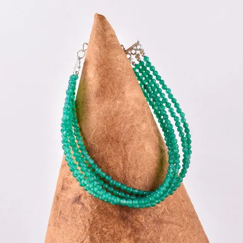 Vista 23 de Pulsera de piedras preciosas naturales, cuentas microfacetadas de 5 hebras, piedra energética, cristales curativos, chapado en plata, ajustable