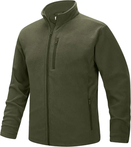 Vista 6 de 33,000ft - Chaqueta de forro polar con cremallera completa para hombre, ligera, cálida y suave, chaquetas de manga larga con bolsillos