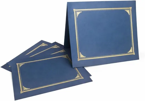 Vista 4 de Geographics Fundas clásicas de lino para certificados/documentos, color azul marino, paquete de 25, 12.5 x 9.75 pulgadas
