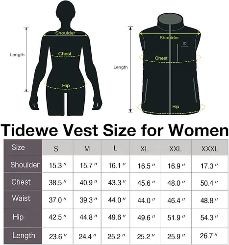 Vista 6 de TIDEWE Chaleco térmico ligero para mujer con batería para cazarsenderismo