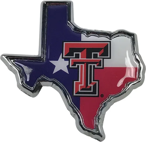 Vista 5 de Texas Tech Emblem Red Raiders - Emblema de metal prémium para automóvil (cromado)