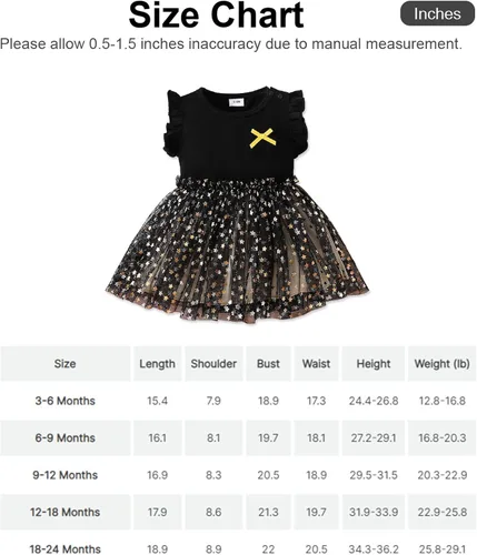 Vista 7 de PATPAT Baby Girl Dresses Sleeveless Tutu Dress Tulle Dress Infant Girls Party Birthday Princess Dresses