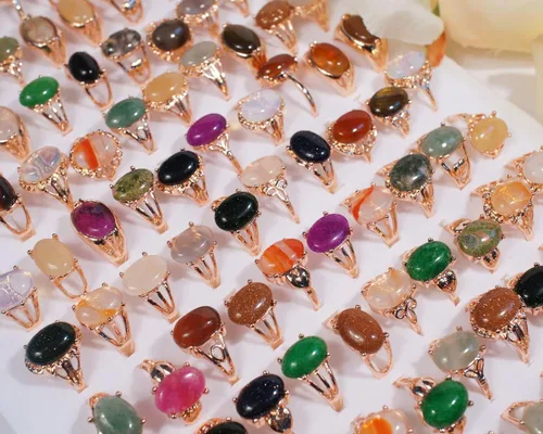Vista 3 de Paquete de 100 anillos al por mayor para artículos de boutique para reventa a granel anillos de cristal joyería liquidación Anillos De Piedras