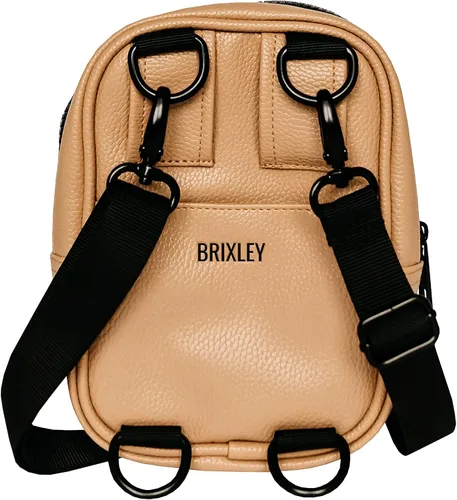 Vista 2 de Brixley Bolso bandolera para mujeres y hombres, de viaje, multiposición, cangurera, Beige
