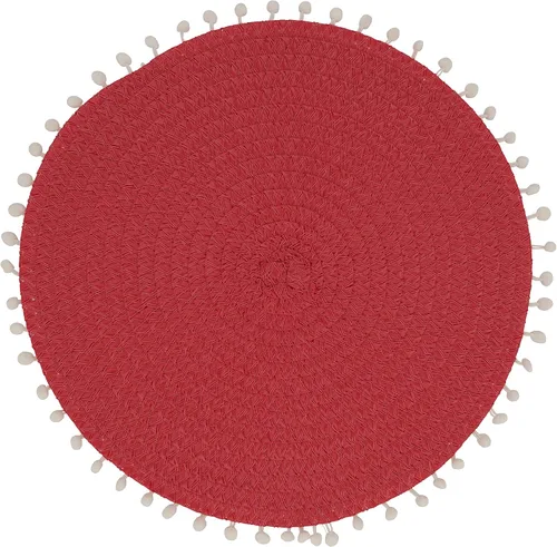 Vista 13 de Manteles individuales con diseño de pompones (juego de 4)