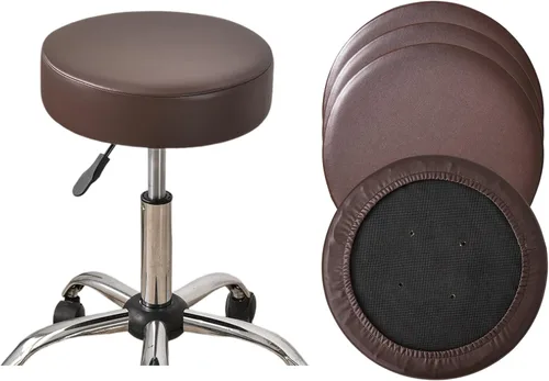 Vista 34 de HAOYONG Juego de 2 fundas redondas para taburetes de bar, impermeables, de poliuretano, fundas elásticas para taburetes de bar, fundas para sillas