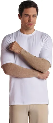 Vista 3 de Coolibar Mangas de brazo solar para hombre - Protección solar UPF 50+ - Navagio Gris topo oscuro