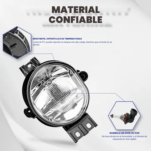 Vista 3 de luz antiniebla para Ram 1500 2002-2008/Ram 2500 2003-2009/Ram 3500 2003-2010, Durango 2ª generación 2004, camioneta Durango 05-06 9006 12V 51W
