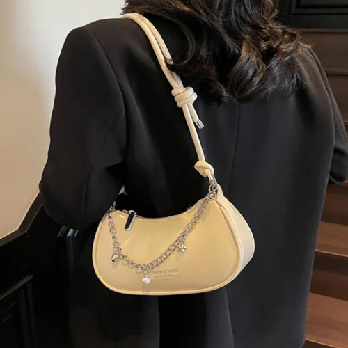 Vista 3 de Minimalista y elegante nuevo bolso bandolera versátil para mujer, bolso de hombro y axilas tamaño 8.3 * 3.1 * 5.1 in