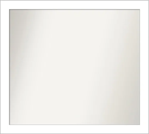 Vista 25 de Amanti Art Espejo de baño blanco para sobre el fregadero, 24 x 26 pulgadas, espejo rectangular blanco y blanco, marco de madera contemporáneo