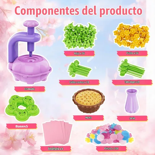 Vista 7 de FUNZBO Craft for Girls Kids Ages 6-8-12 - Kit de ramos de flores de tela