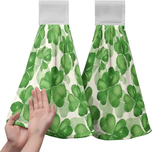 Vista 32 de Honey Bee - Juego de 2 toallas colgantes de cocina de verano con lunares y lazo para colgar, toallas de cocina de granja amarillas, suaves