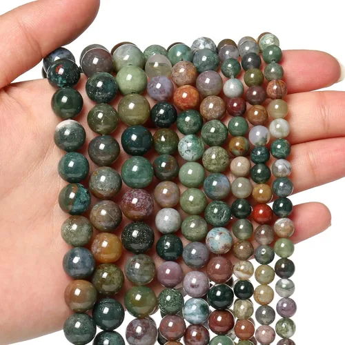 Vista 20 de 60 piezas de cuentas de piedra natural de 15⁄64 pulgadas (6 mm) con cuentas de amazonita de cristal, piedras preciosas para hacer joyería, pulseras