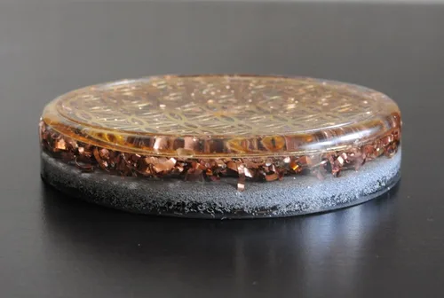 Vista 2 de ORGONITE ORGONE 4" Flower of Life Coaster