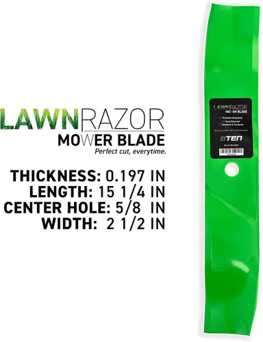 Vista 3 de 8TEN LawnRazor - Juego de cuchillas de cortacésped para Ariens Gravely Exmark Lazer Z Zoom 1744 44 pulgadas 1-653102 103-2519 00272900 (triturado)