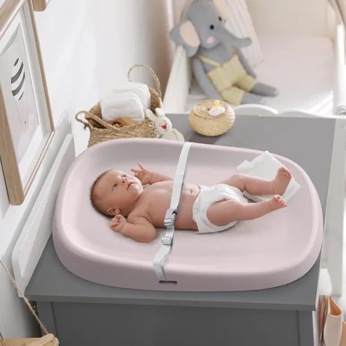 Vista 6 de Bellababy Cambiador de bebé, impermeable y antideslizante, suave, fácil de limpiar, ligero, portátil, poliuretano (PU), 27.6 x 19.2 x 2.9 pulgadas