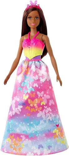 Vista 5 de Barbie Dreamtopia Dress Up Doll Set de regalo, aprox. 12 pulgadas, morena con 3 modas