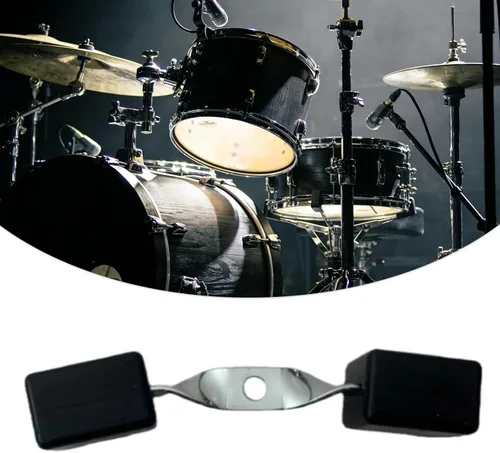 Vista 3 de Protector de protección de carcasa de tambor de goma, protector de borde elástico con soporte de metal de clip fácil, accesorios reductores de ruido