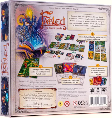 Vista 2 de Fabled The Spirit Lands 1-5 jugadores Edades 14 en adelante Fantasía Estrategia Tiempo promedio de juego 40-75 minutos