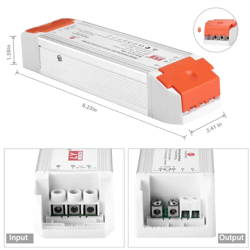 Vista 4 de Controlador LED regulable 12V 60W Universal Regulado DC 12V Interruptor Fuente de alimentación Regulable Transformador de bajo voltaje para tira LED
