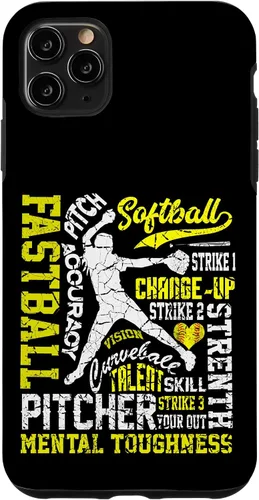 Vista 13 de Distressed Look Softball Pitcher Best Traits for Teen Girls Case for iPhone 17