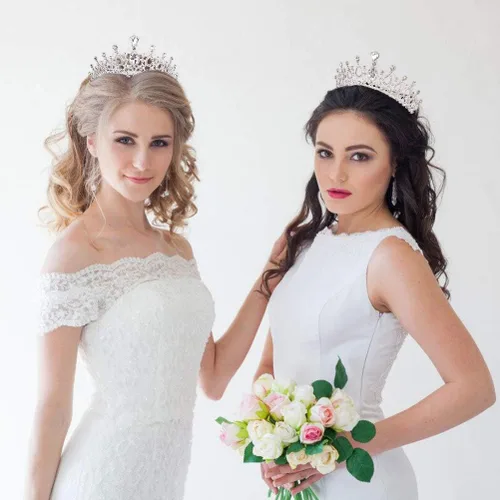 Vista 3 de COCIDE Tiara y corona para mujer con diamantes de imitación, para fiesta de cumpleaños, tiaras de princesa para niñas, accesorios para el cabello