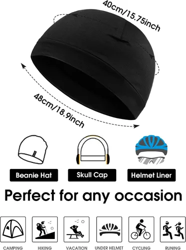 Vista 2 de Syhood 6 gorras de algodón para hombre, gorro multifuncional para dormir, casco para hombres y mujeres