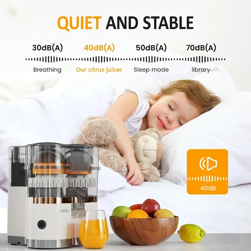 Vista 3 de Dual-Head Electric Citrus Juicer, Electric Orange Juicer Machine with Built-in Cutter & Cleaning Brush, Portable Lemon Squeezer One Button Easy to