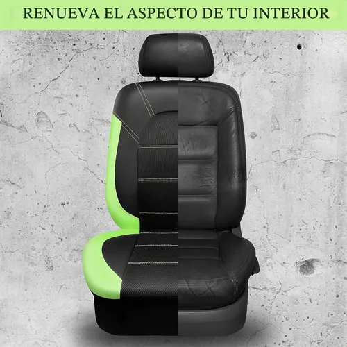 Vista 3 de CAR PASS Fundas de cuero para asientos delanteros solamente, con fundas de asiento delantero de malla de aire, transpirables, fundas de asiento Verde