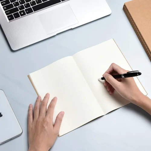 Vista 6 de TWONE Cuaderno, paquete de 6 cuadernos de papel kraft de tapa blanda, cuadrícula de puntos, cuadernos para oficina, escuela, negocios, trabajo