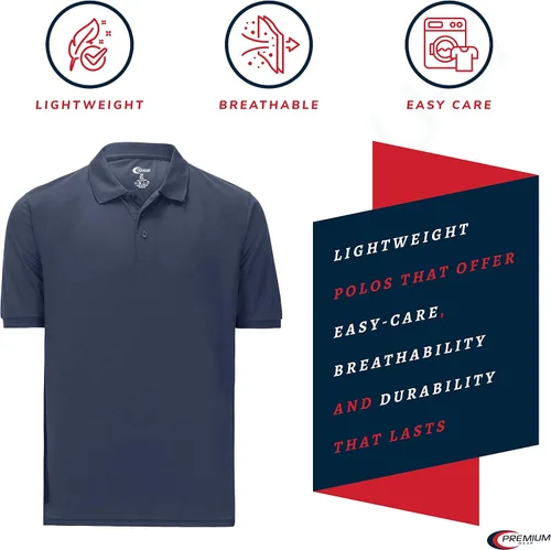 Vista 8 de Premium Wear - Camisetas tipo polo para hombre, con gran absorción de humedad