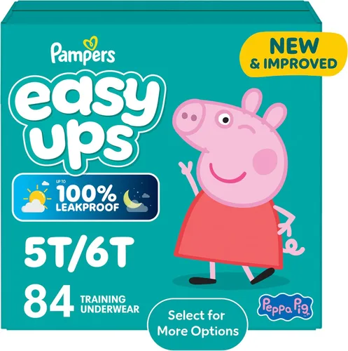 Vista 22 de Easy Ups - Pantalones de entrenamiento para niñas y niños, talla 4 (2T3T), 25 unidades, ropa interior absorbente de Peppa Pig, hasta un 100% a