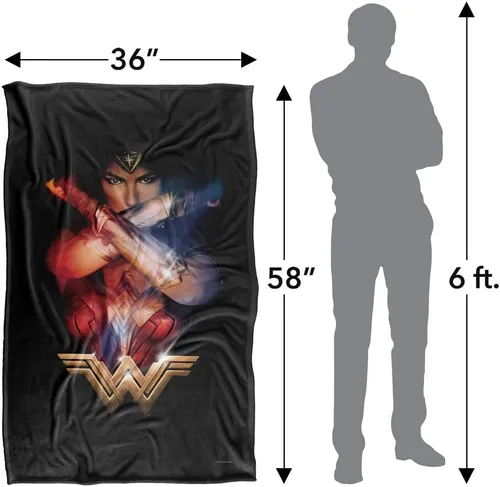 Vista 5 de Wonder Woman Arms Crossed Silky Touch Manta súper suave de 36 x 58 pulgadas