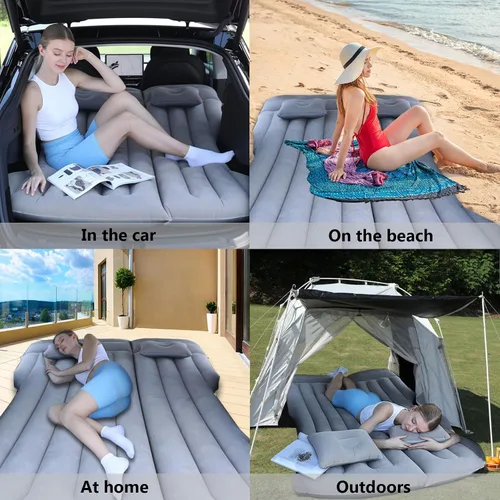 Vista 6 de Colchón de aire para automóvil, cama inflable compatible con Tesla Modelo Y, grueso, cómodo, duradero, colchón plegable para maletero/asiento
