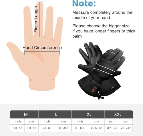 Vista 3 de Rechargeable Heated Gloves Touchscreen Gloves for Women and Men with Battery XXL