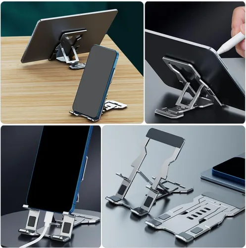 Vista 6 de Gatuida Soporte ajustable para teléfono celular, soporte para tableta, soporte plegable para teléfono móvil, soporte para teléfono de escritorio
