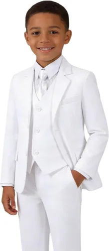 Vista 16 de Traje formal para niños pequeños, esmoquin para boda Negro 4 piezas