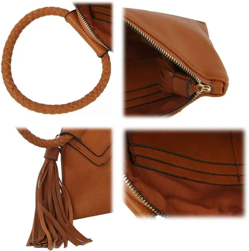 Vista 3 de Monedero de mano para mujer, cartera de noche con correa de mano, informal, formal, de cuero vegano, Metro Muse