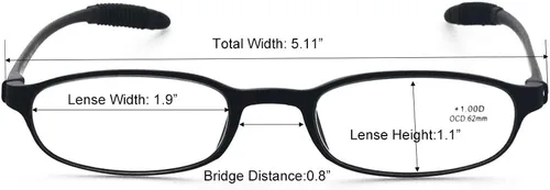 Vista 5 de Lentes de Lectura Ligeros, Lectores Flexibles (Plástico de Memoria), para Hombres y Mujeres