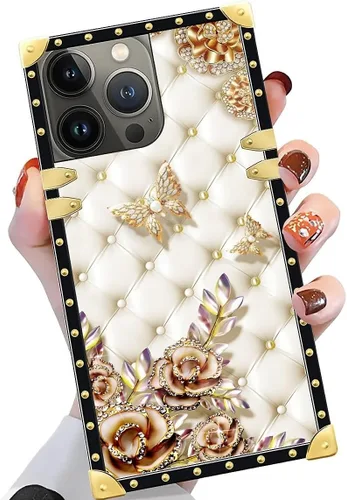Vista 59 de Funda compatible con iPhone X/Xs, TPU suave de lujo y parte trasera de policarbonato duro para niñas y mujeres, funda protectora a prueba de golpes