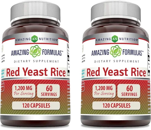 Vista 7 de Amazing Formulas - Suplemento en cápsulas de arroz de levadura roja, 1200 mg por porción, sin OMG, sin gluten, fabricado en Estados Unidos