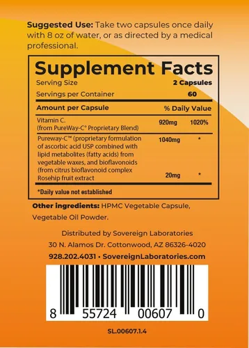 Vista 2 de Vital C-LD - Vitamina C liposomal mejorada - Cápsulas de 530 mg - 120